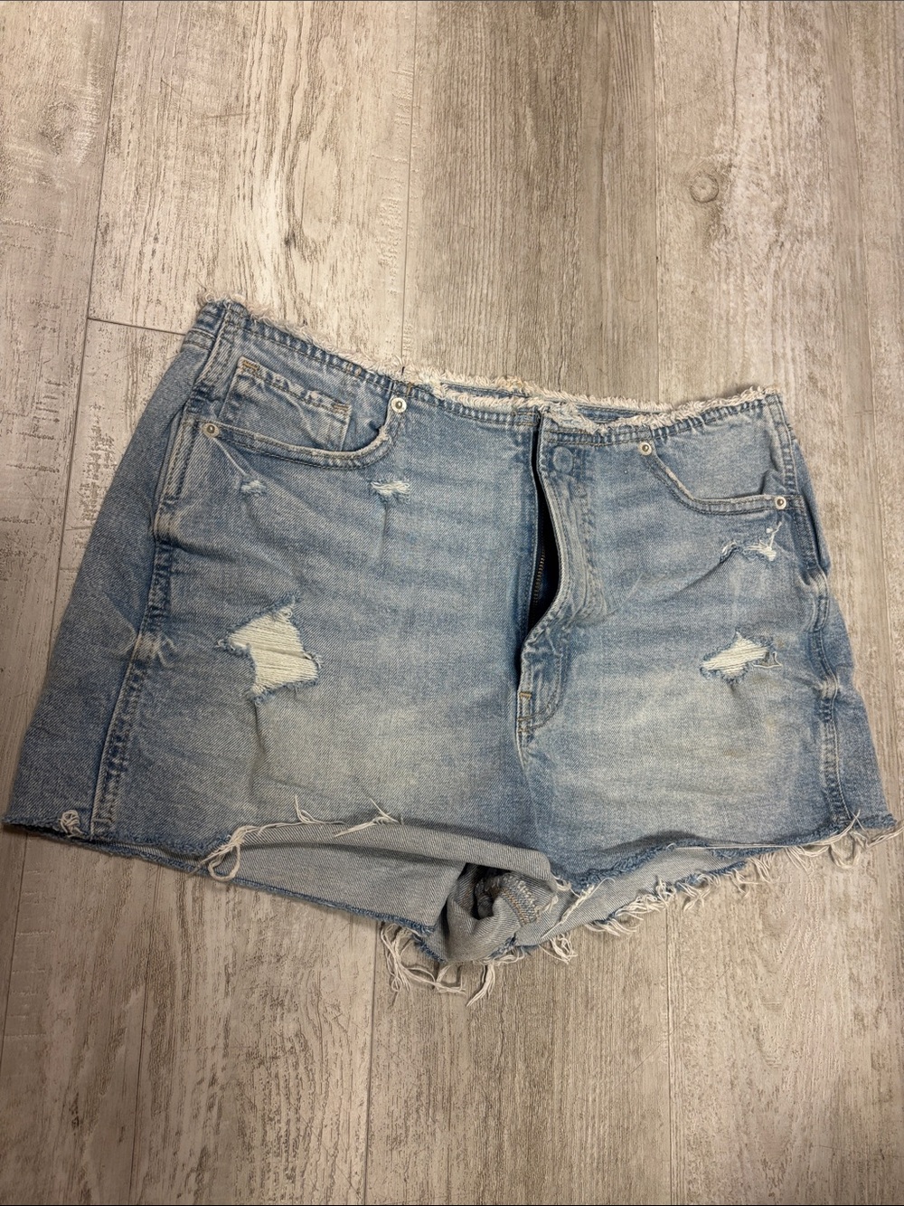 GAP Light Blue Distressed Jean Shorts